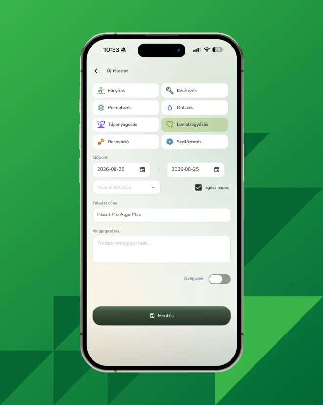 Legyen zöld! applikáció screenshot